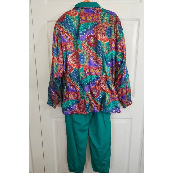 Lavon by Cheerful Corp 90s‎ NylonTrack Suit XL Cottage Resortwear Vintage - Picture 7 of 13